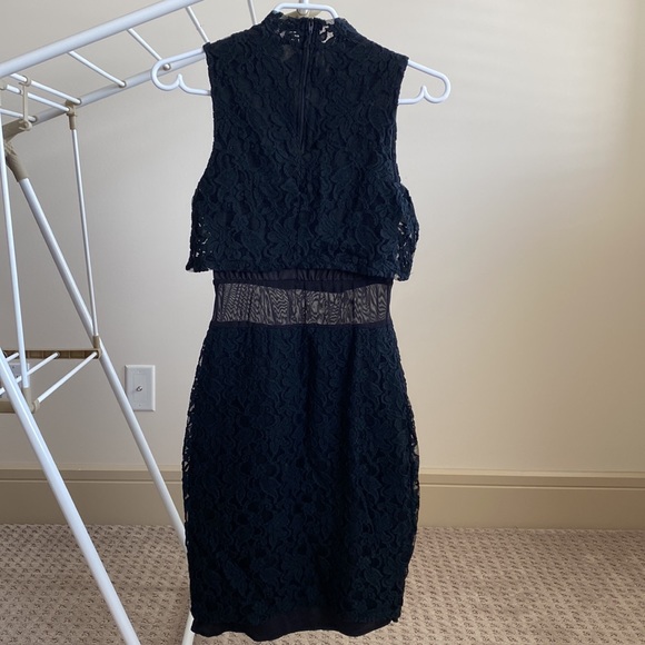 Mini Lace Black Dress - Picture 2 of 3